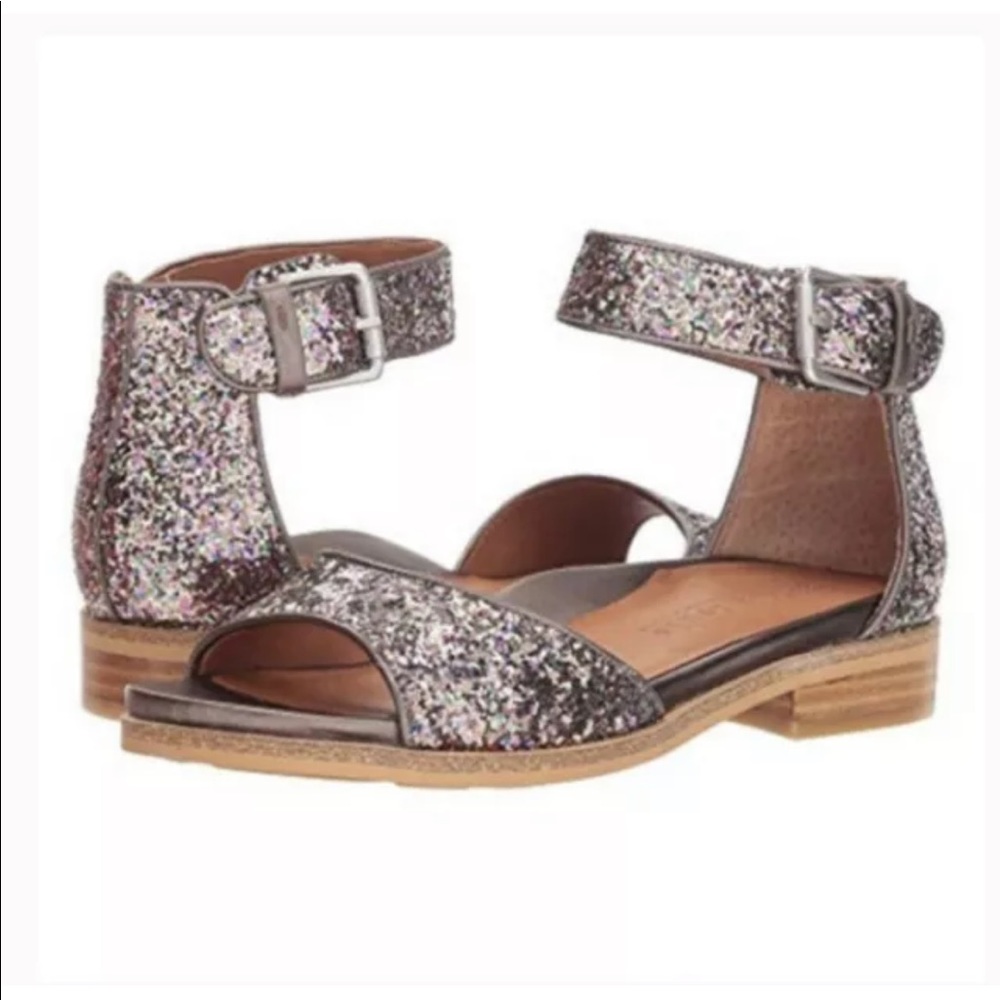 New Gentle Souls Womens Gracey Glitter Ankle Strap Sandals Multi Sz 7 1/2 $189
